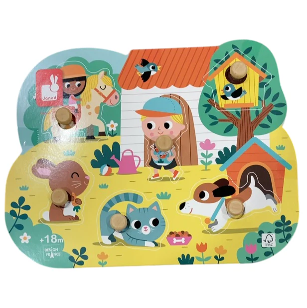 Janod 5 Piece Tactile Puzzle, Country - Image 4