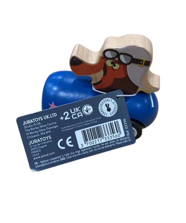 Janod Appelpop Pull-Back Car, Dog - Image 3