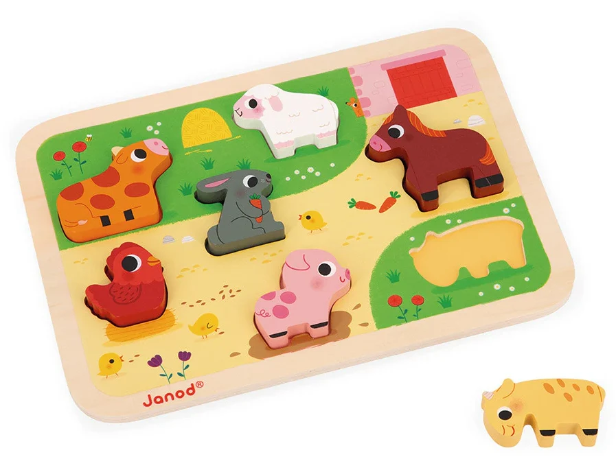 Janod Chunky Puzzle, Farm - Image 2
