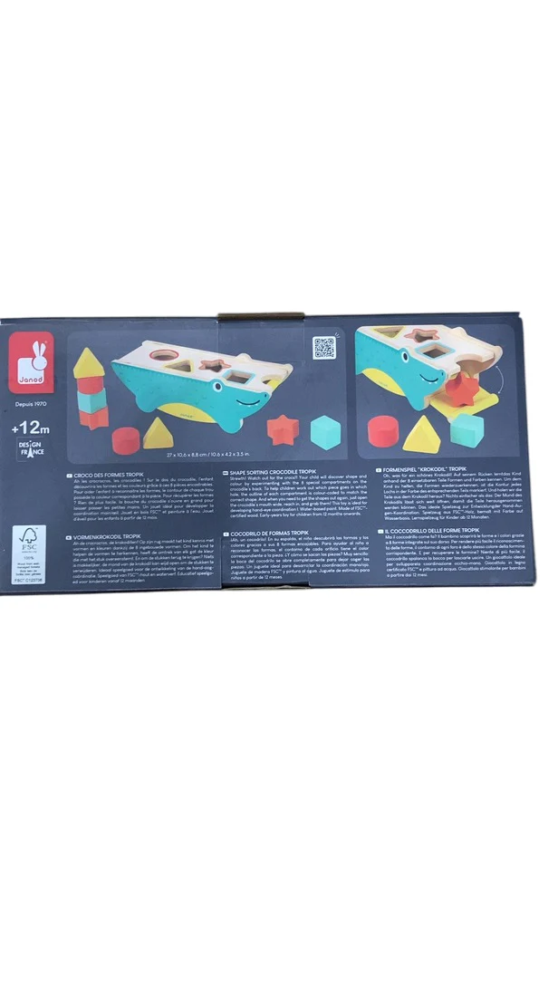 Janod Crocodile Shape Sorter Tropics, 12m+ - Image 3