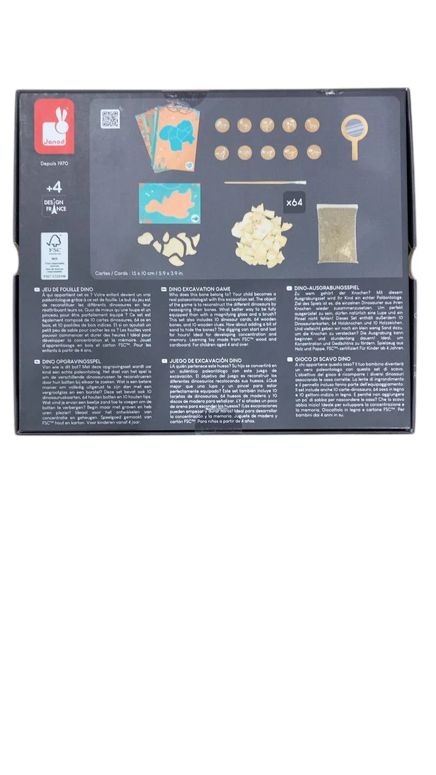 Janod Dinosaur Dig Puzzle Game, Excavate Set - Image 3