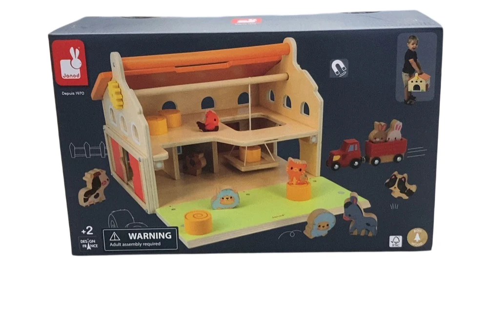 Janod Farm Wooden 18-Piece Playset, My First Barn - Image 2