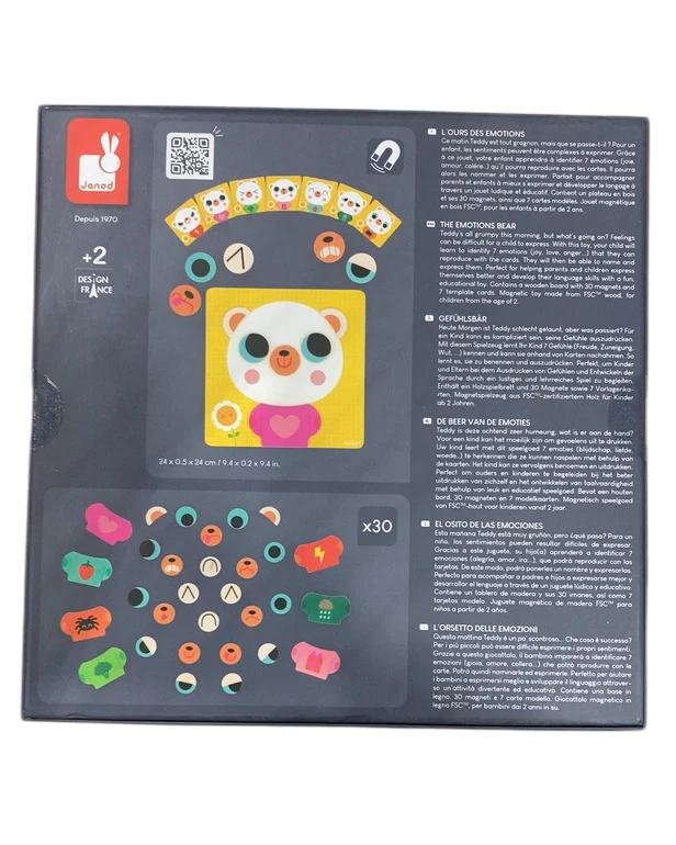 Janod Magnetic Puzzle, Emotions Bear - Image 3