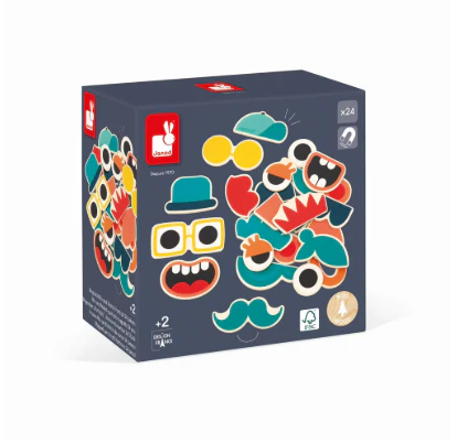 Janod Mix And Match Portrait Magnets, 24 Pieces
