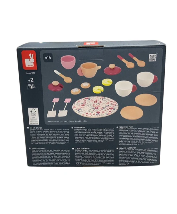 Janod Twist My First Tea Set, 16 Piece Wooden Set - Image 4
