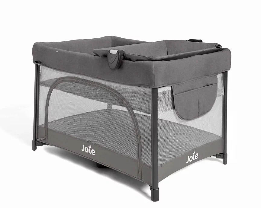 Joie Sesame LX One-Hand Fold Playard with Bassinet & Folding Changer, Thunder
