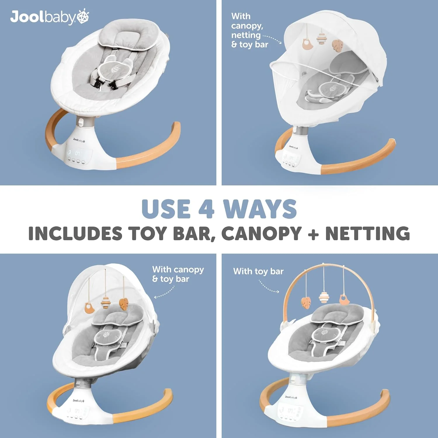 Jool Nova Nature Baby Swing, Gray - Image 3