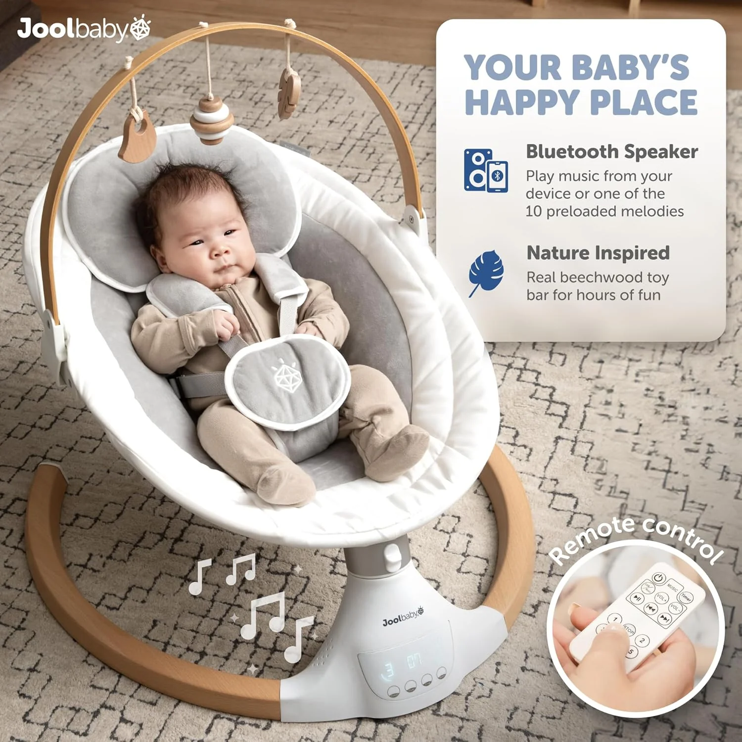 Jool Nova Nature Baby Swing, Gray - Image 4