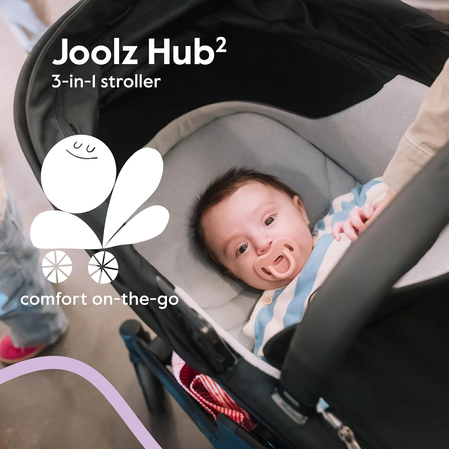 Joolz Hub2 Carrycot, Space Black - Image 3