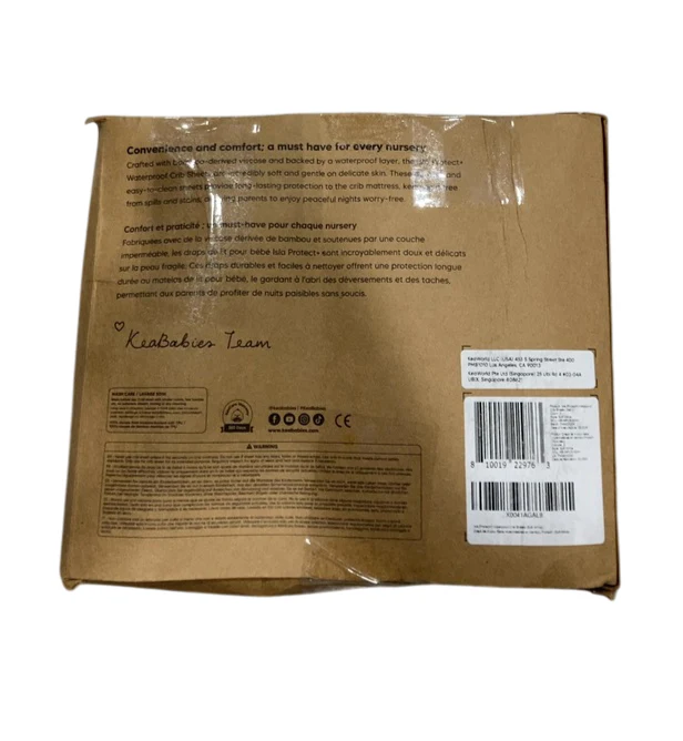 KeaBabies Isla Protect+ Waterproof Baby Crib Sheets 2 Pack, Soft White - Image 3
