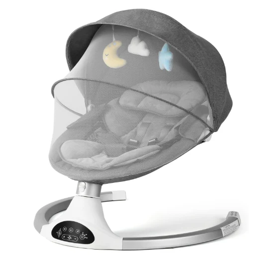 Kidinix Bluetooth Baby Swing with 3 Speeds, Grey