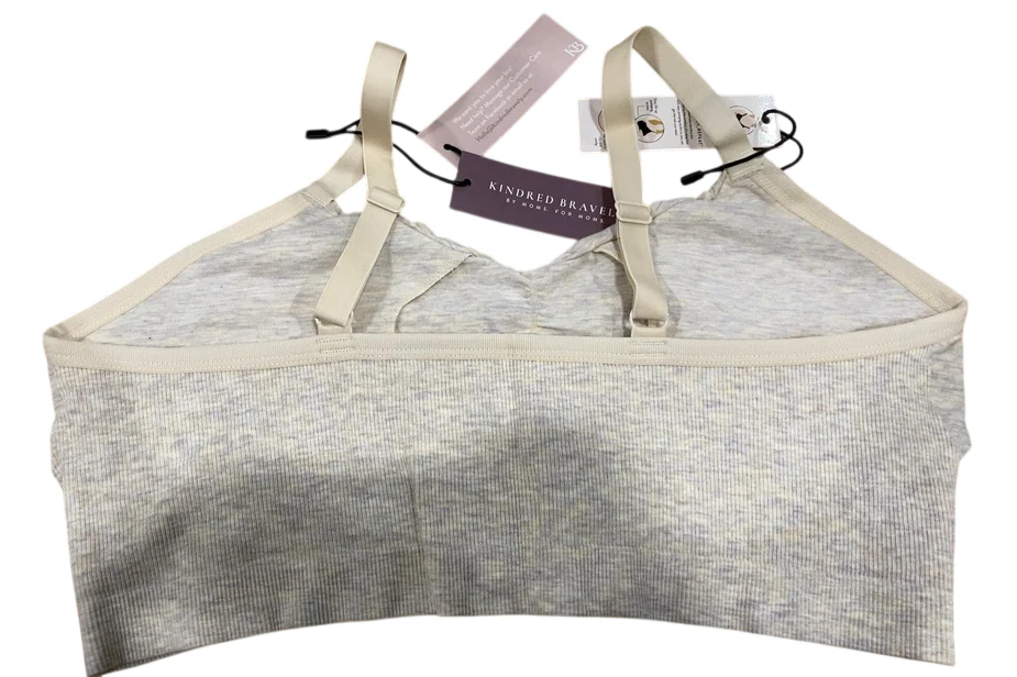 Kindred Bravely Sublime Bamboo Hands-Free Pumping Lounge & Sleep Bra, Oatmeal Heather, Regular (B-D), XL - Image 4