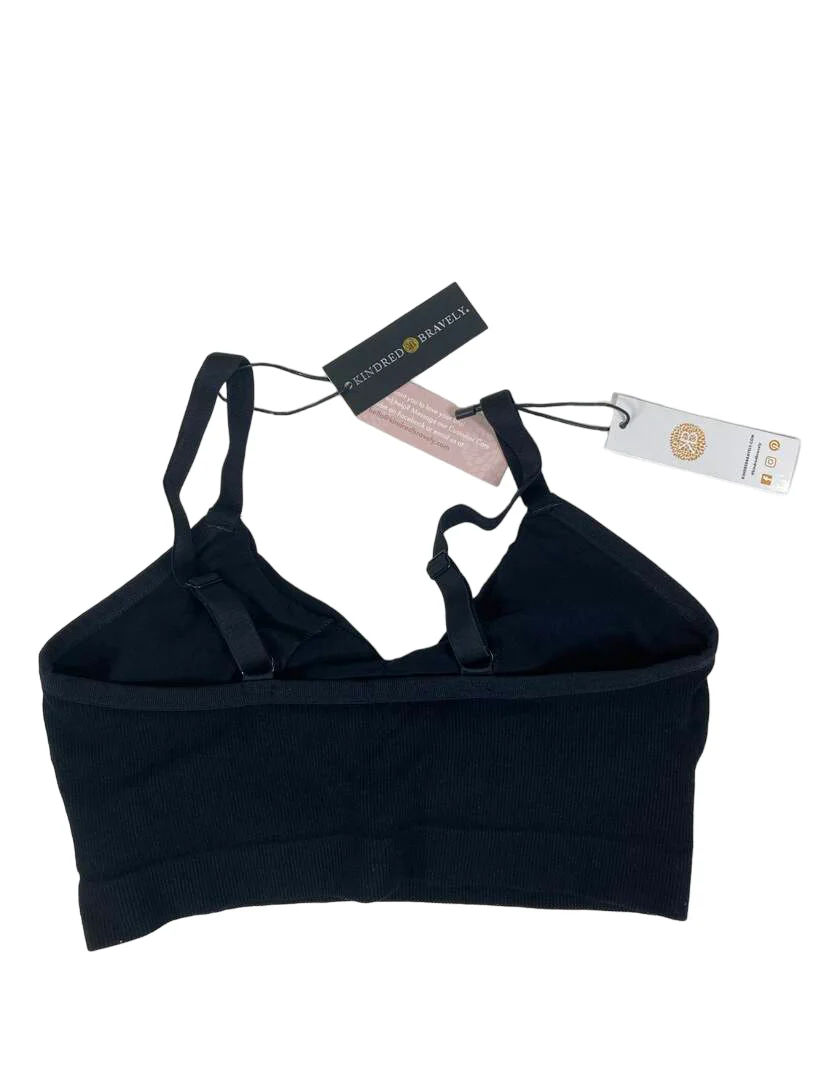 Kindred Bravely Sublime Bamboo Hands-Free Pumping Lounge & Sleep Bra, Black, Small - Image 2