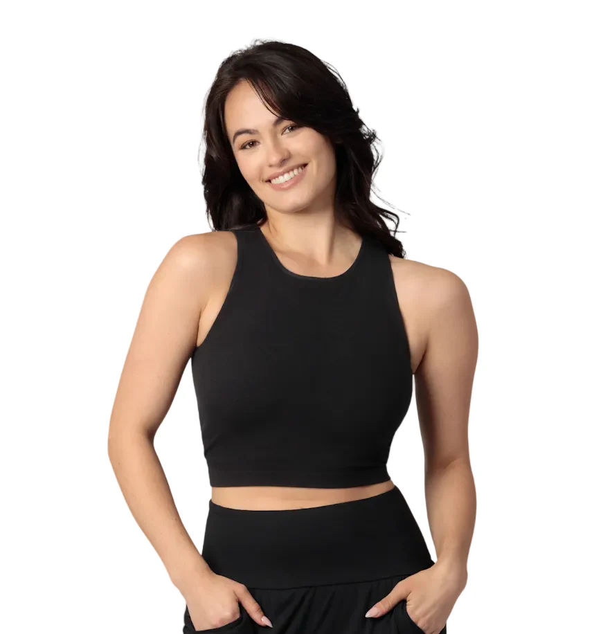 Kindred Bravely Sublime Bamboo Maternity & Nursing Longline Bra Top, Black, Large, Regular