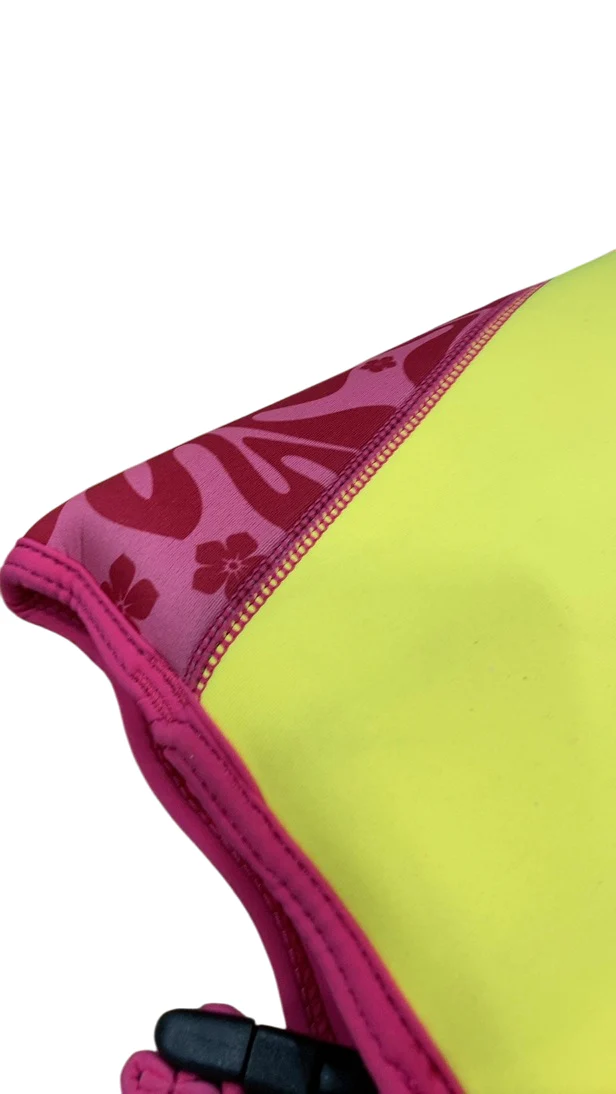 Konfidence Original Swim Jacket, Large ( 5-7 years), Pink Hibiscus Oahu - Image 4