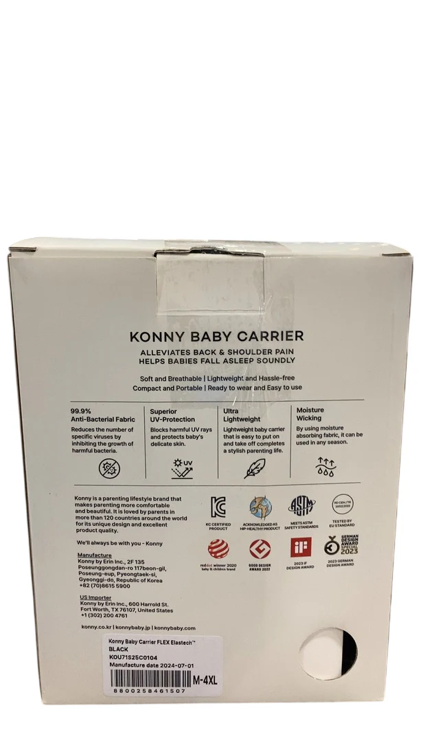 Konny Baby Carrier Flex, Black, M-4XL, SoftBreeze - Image 3