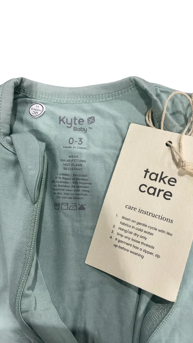 Kyte Baby Footie, 0-3 Months, Sage - Image 4