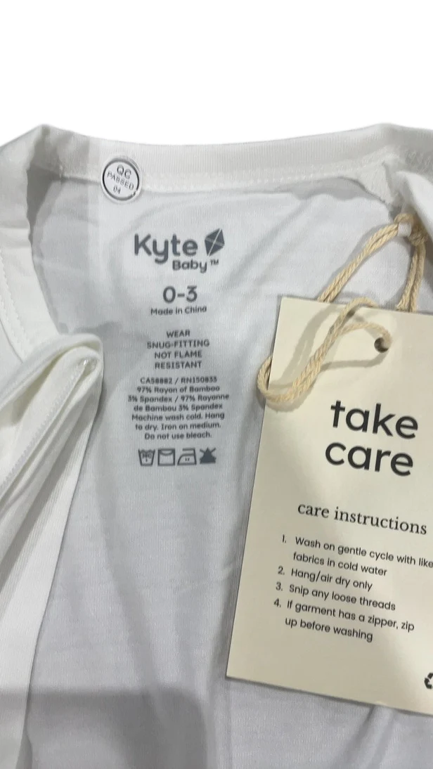 Kyte Baby Footie, 0-3 Months, White - Image 4