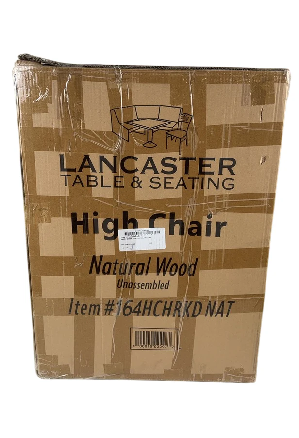 Lancaster Table & Seating Restaurant Wood High Chair, Natural, Unassembled - Image 2