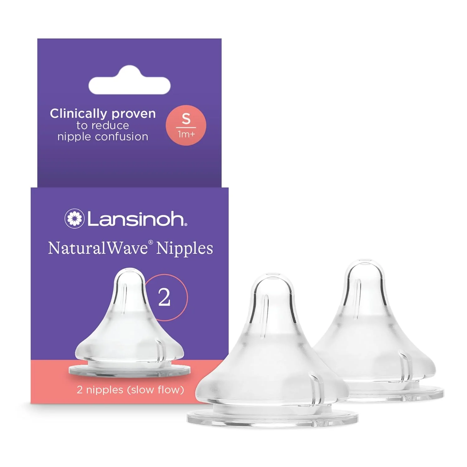 Lansinoh Nipples, 1 Pack (2 Count), Slow Flow