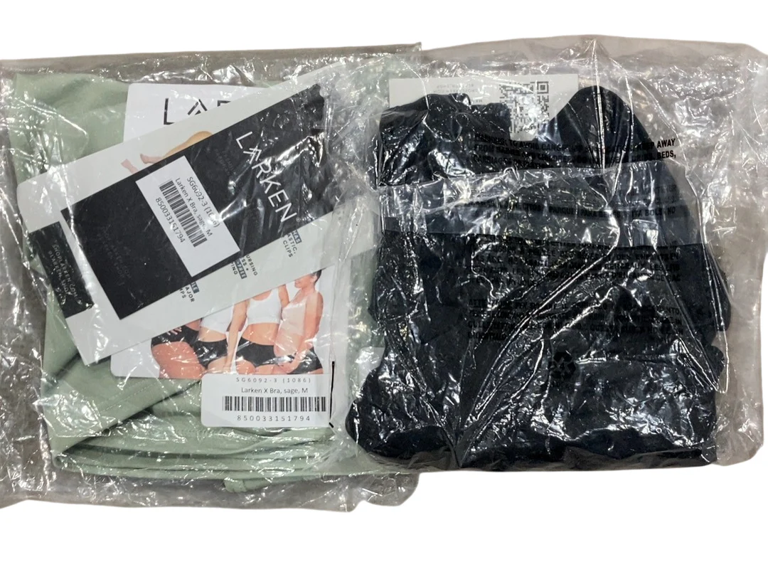 Larken The Larken X Nursing Bra, 2 pack, Medium, Sage/Black - Image 2