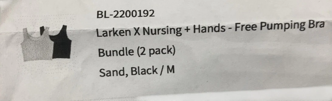 Larken The Larken X Nursing Bra, Medium, Black/ Sand, 2 Pack - Image 4
