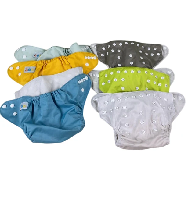 LBB  Cloth Diapers Set, 6 Pack, Grey Neutrals - Image 2