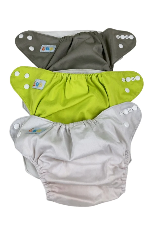 LBB  Cloth Diapers Set, 6 Pack, Grey Neutrals - Image 4