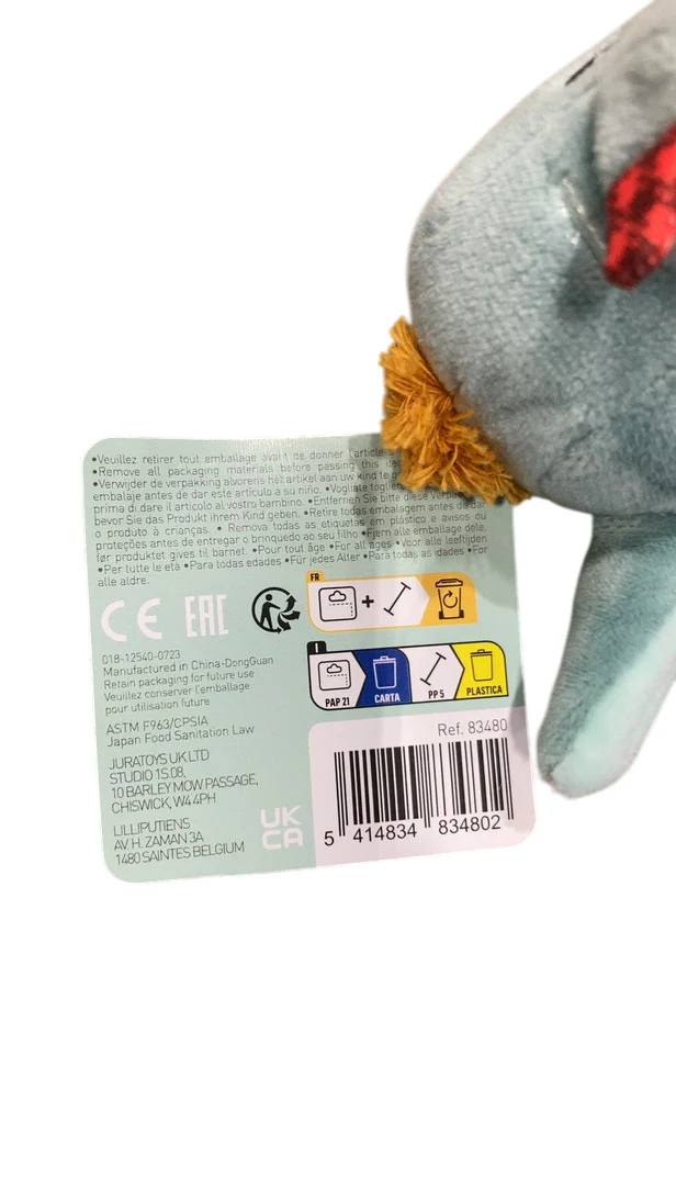 Lilliputiens Mini Plush Rattle, Joe - Image 4