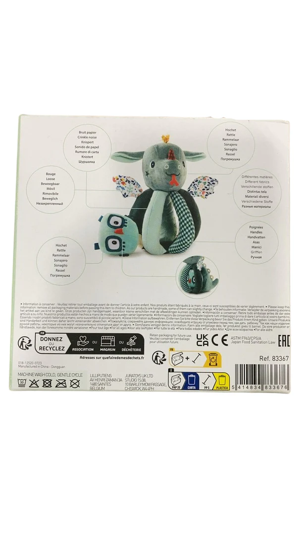 Lilliputiens Plush Activity Rattle With Handles, Joe - Image 4