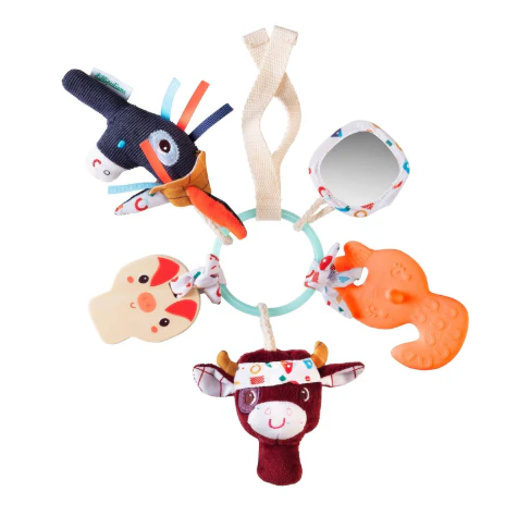 Lilliputiens Toy Sensory Keyring, Farm