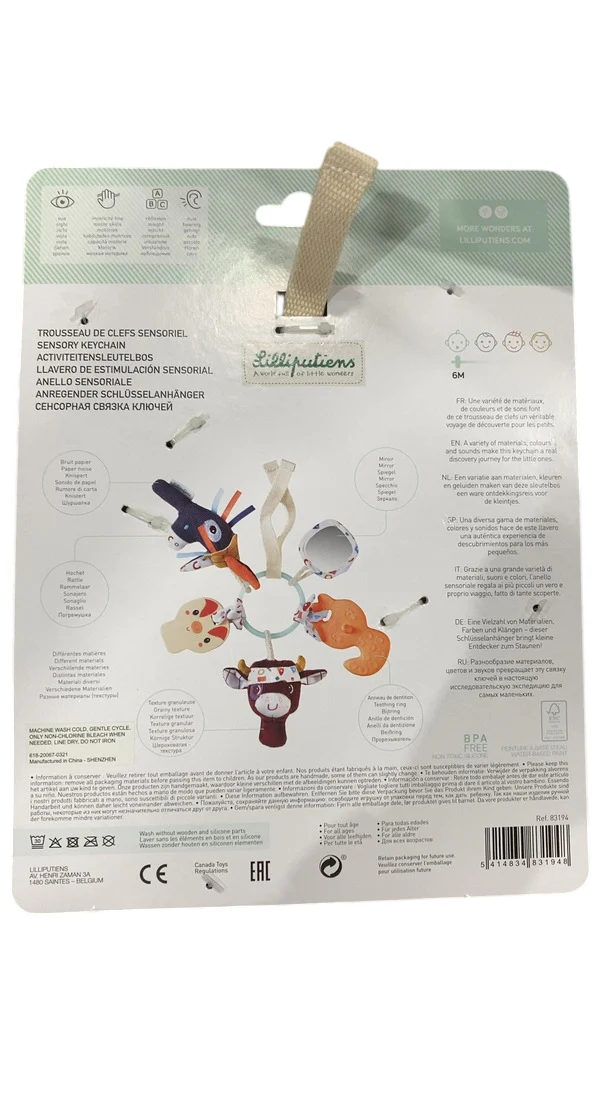 Lilliputiens Toy Sensory Keyring, Farm - Image 3