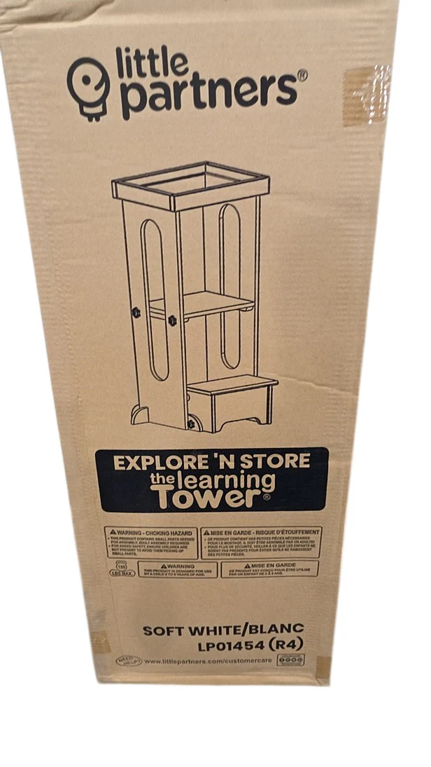 Little Partners Explore 'N Store Learning Tower, Soft White - Image 3