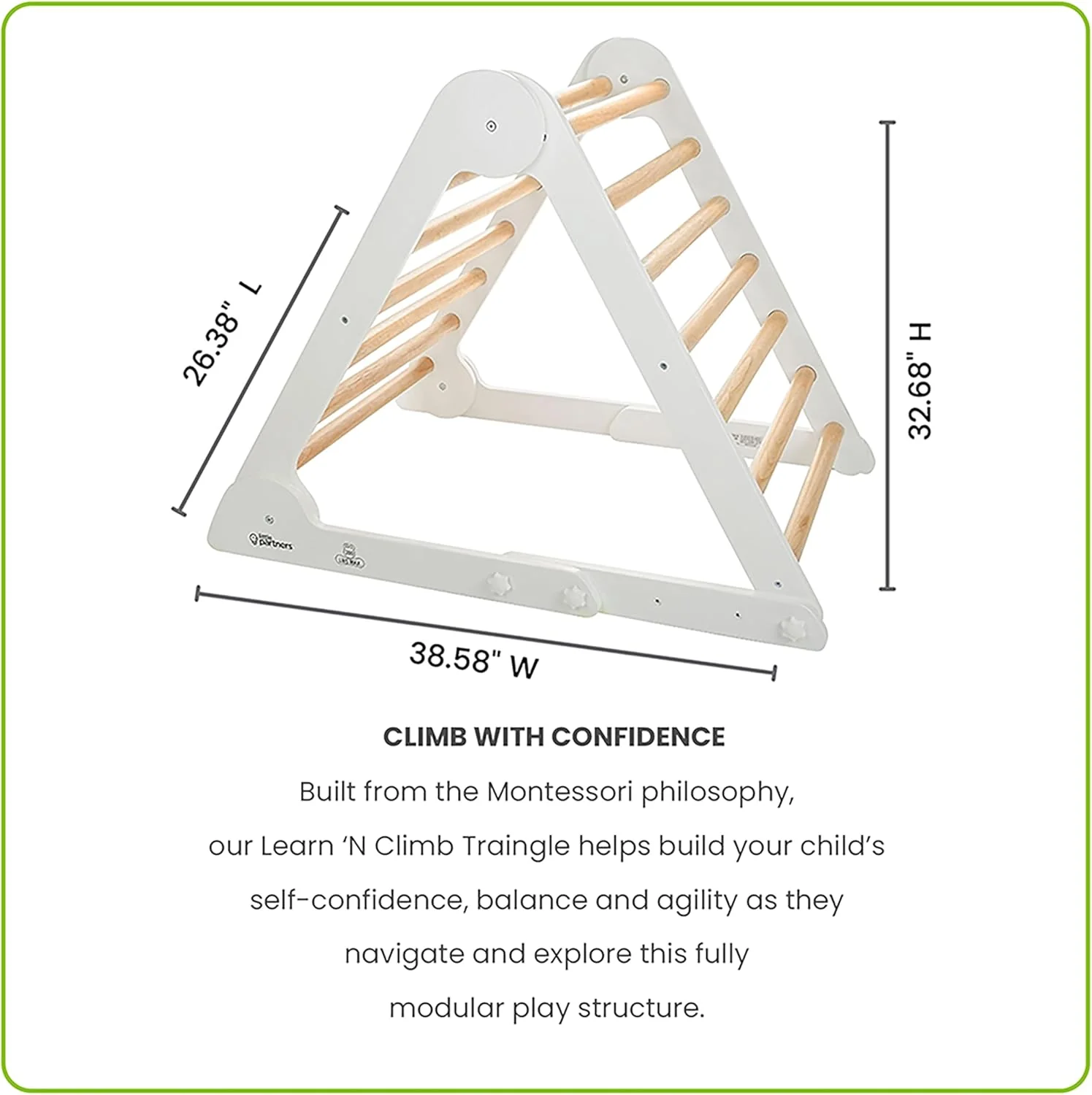 Little Partners Learn 'N Climb Triangle, Soft White with Natural - Image 4