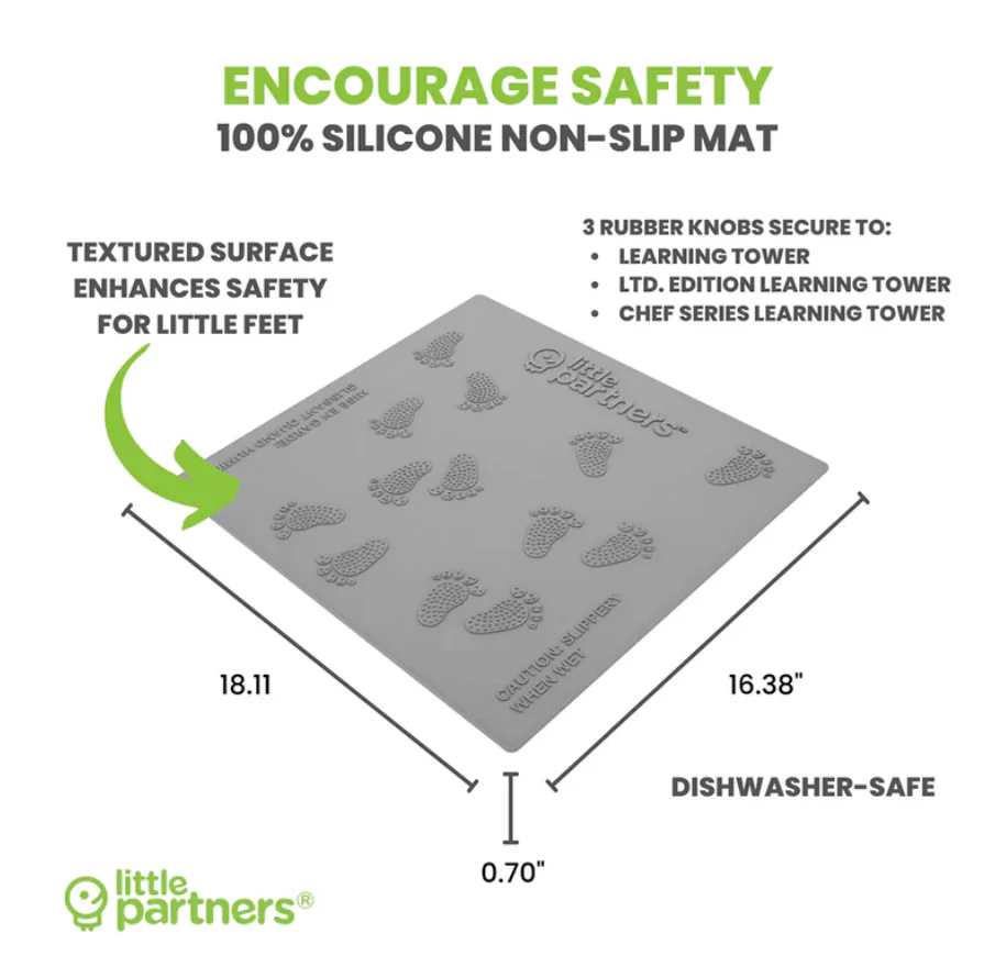 Little Partners Silicone Mat for The Learning Tower, Grey - Image 4