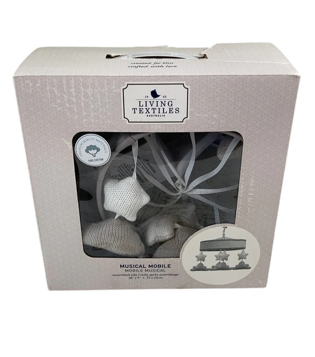 Living Textiles Baby Musical Mobile, White Stars - Image 2