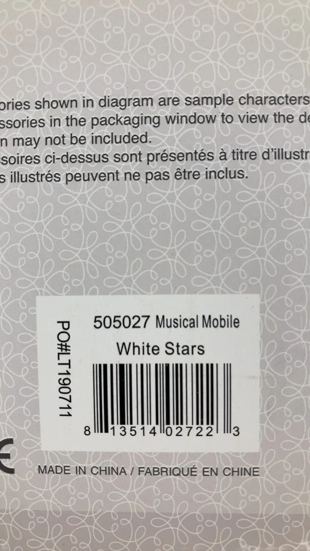 Living Textiles Baby Musical Mobile, White Stars - Image 4