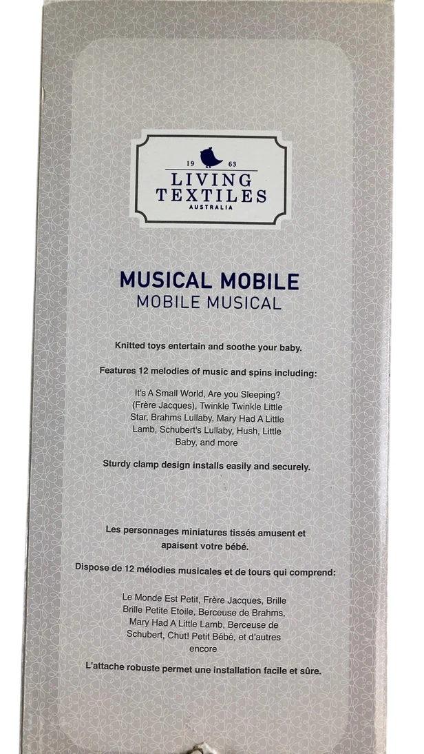 Living Textiles Baby Musical Mobile, White Stars - Image 5