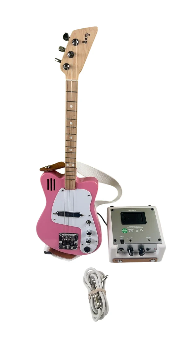 Loog Mini Electric Kids Guitar, Pink - Image 2
