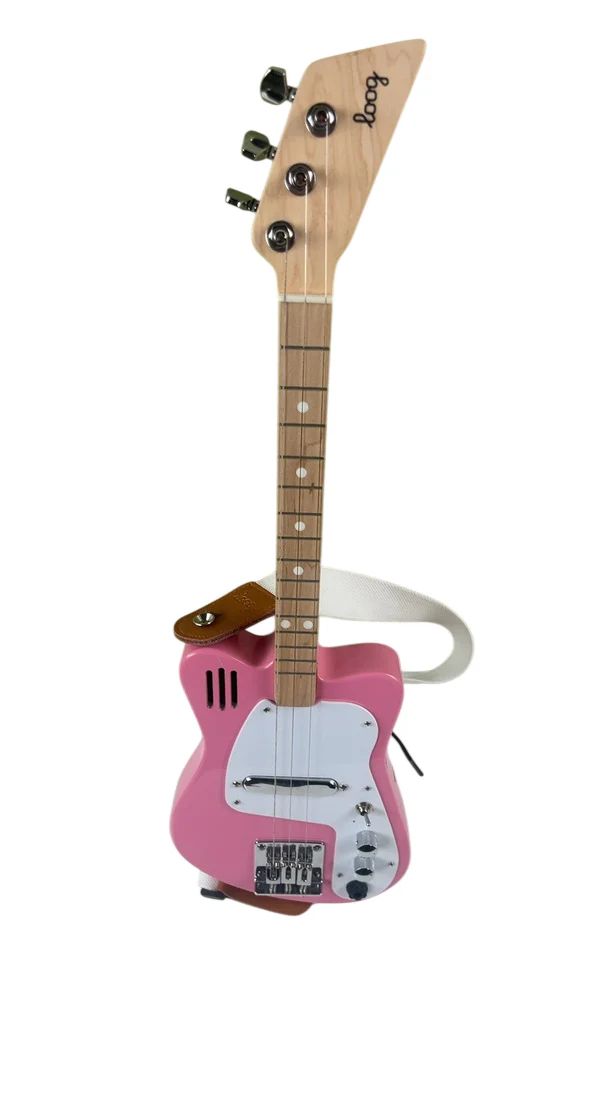 Loog Mini Electric Kids Guitar, Pink - Image 4
