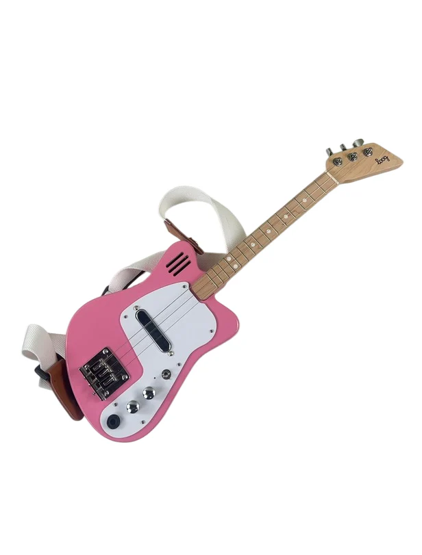 Loog Mini Electric Kids Guitar, Pink - Image 5