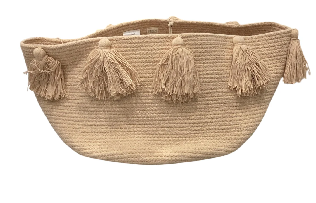 Lorena Canals Tassels Basket, Rose - Image 2