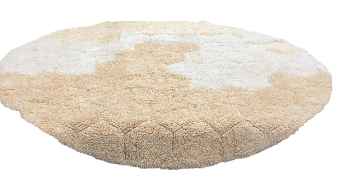 Lorena Canals Washable Rug Round Honeycomb, Golden - Image 2