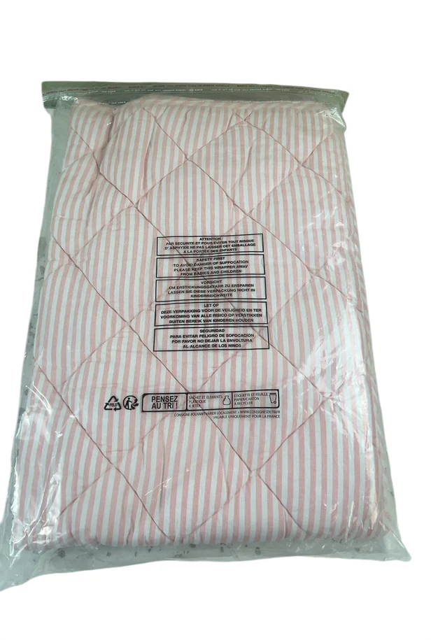 Louelle Quilted Playmat, Palm Beach Pink Stripe, Square - Image 4