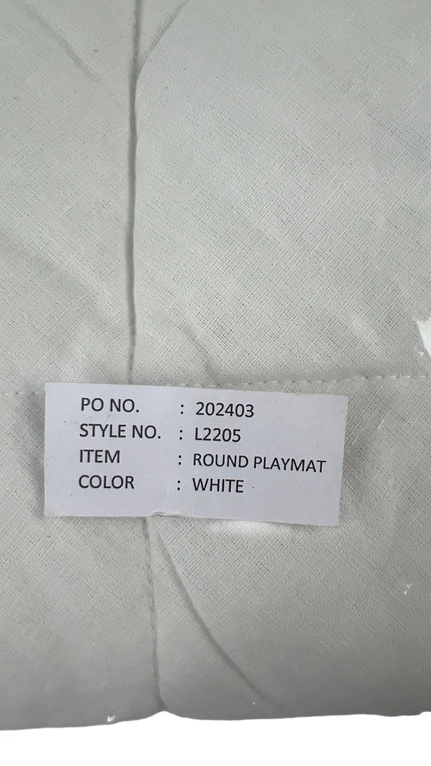 Louelle Quilted Playmat, White, Round - Image 4