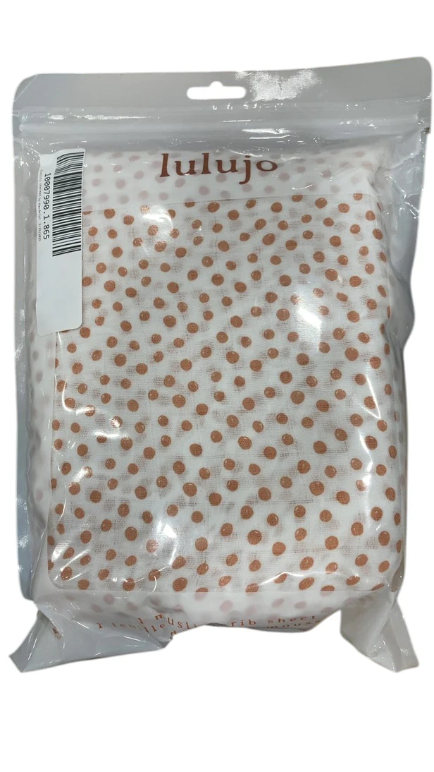 Lulujo Crib Sheet, Dots - Image 4