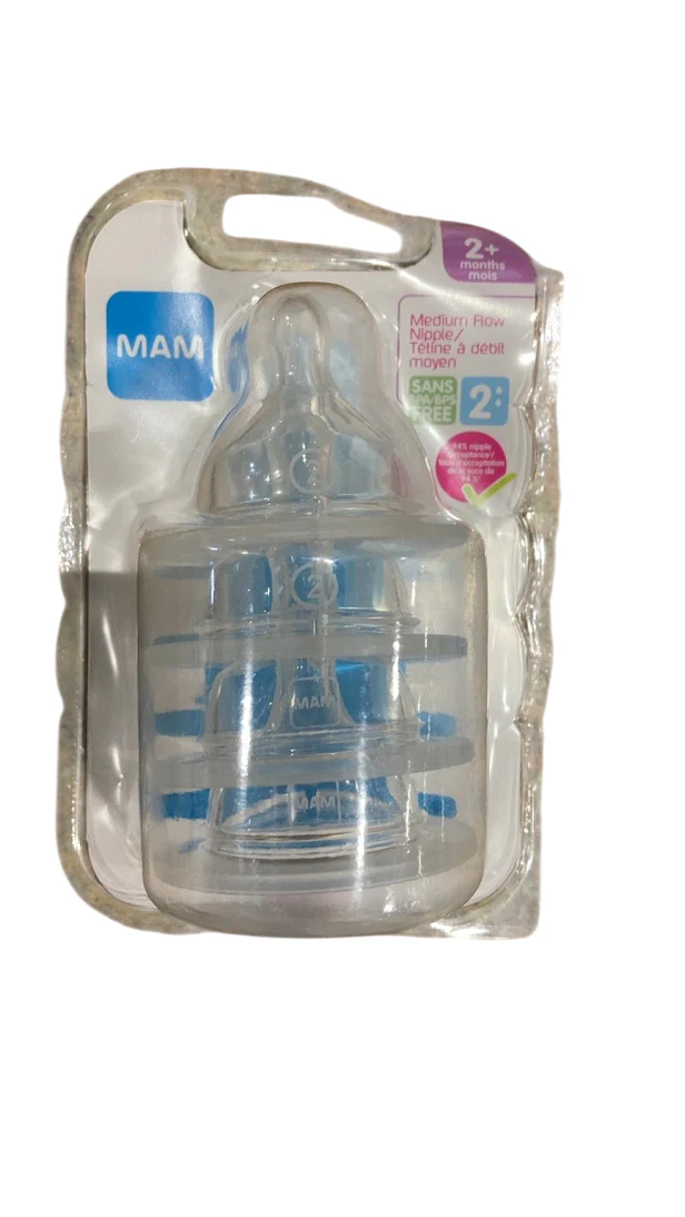 MAM Bottle Nipples, 2m+, 4 Pack, Medium Flow