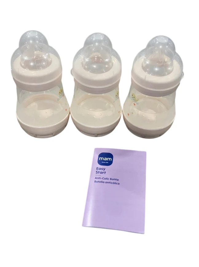 MAM Easy Start Anti-Colic Bottle, Cream, 5oz, 3 Pack - Image 2