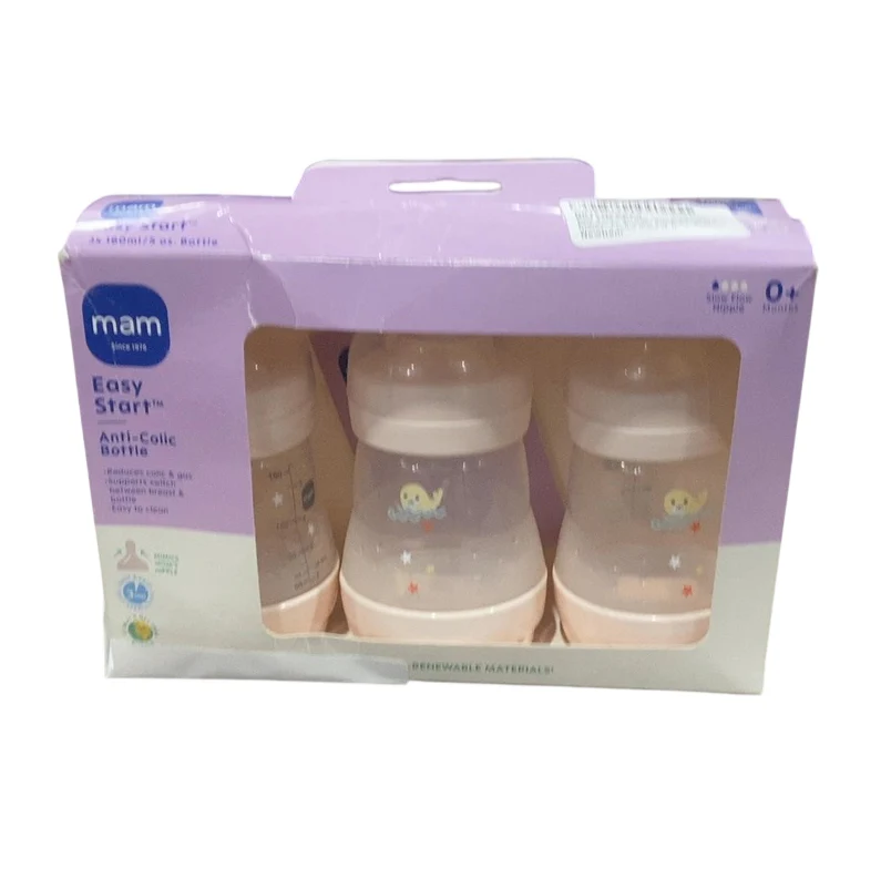 MAM Easy Start Anti-Colic Bottle, Cream, 5oz, 3 Pack - Image 3