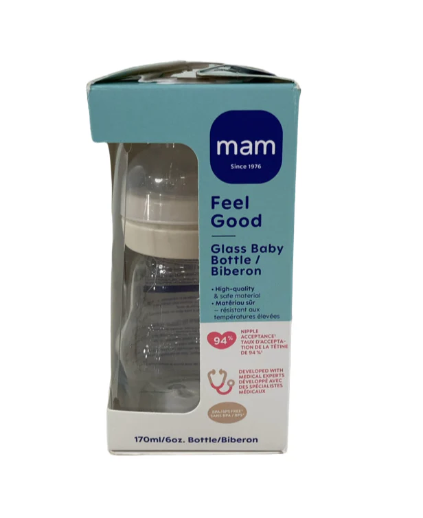 MAM Feel Good Glass Bottle, 1 Pack, Slow